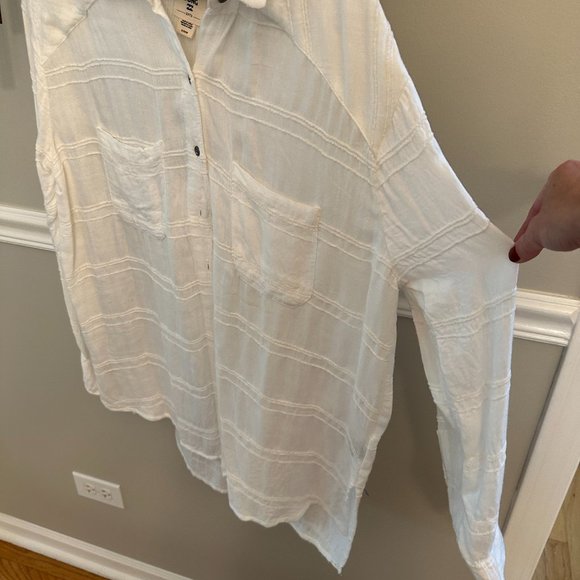 White Button Down, Linen, Billabong - Picture 4 of 8